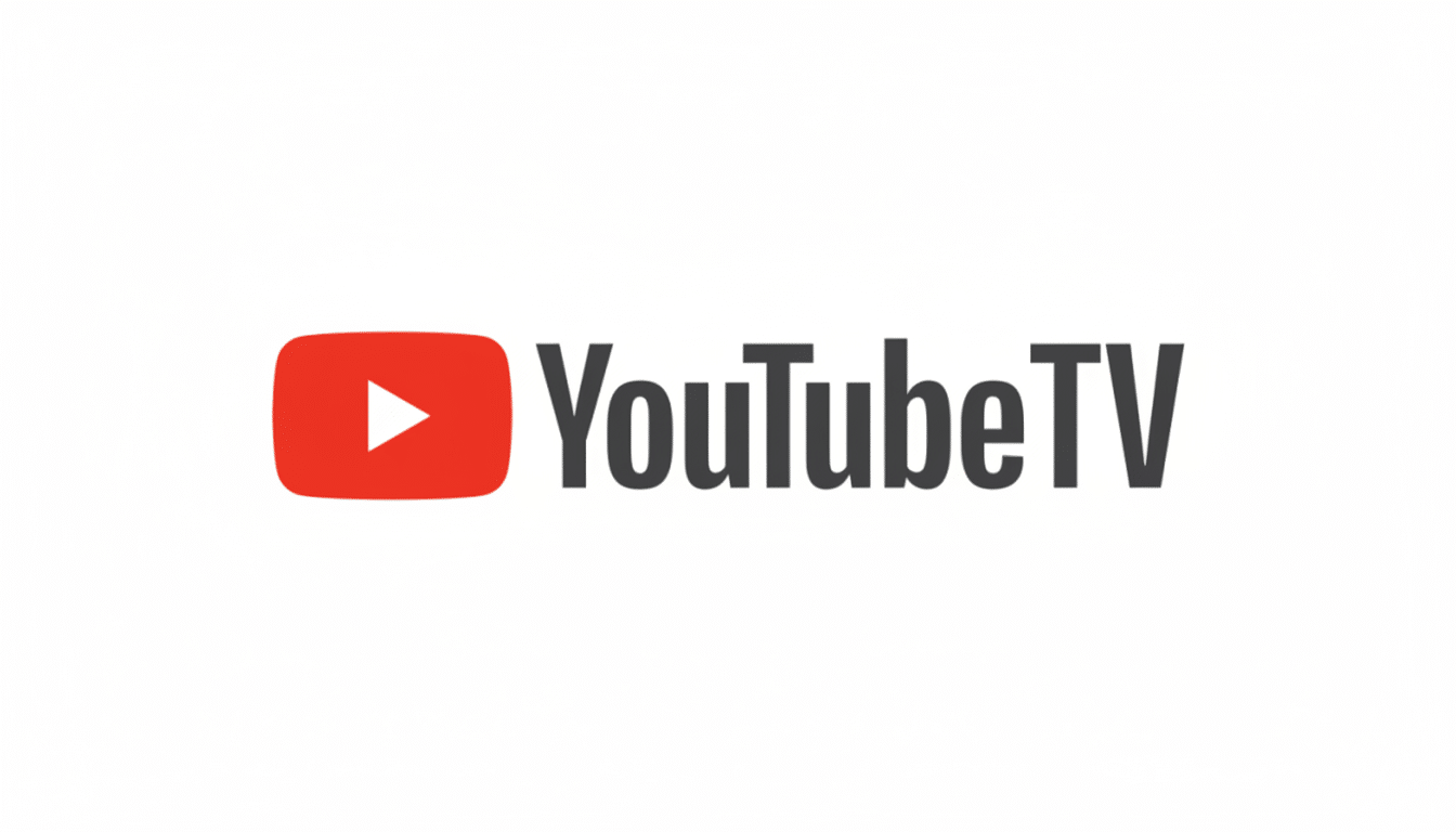 The YouTube TV logo, featuring a red play button icon next to the text YouTube TV in dark gray, all on a white background.