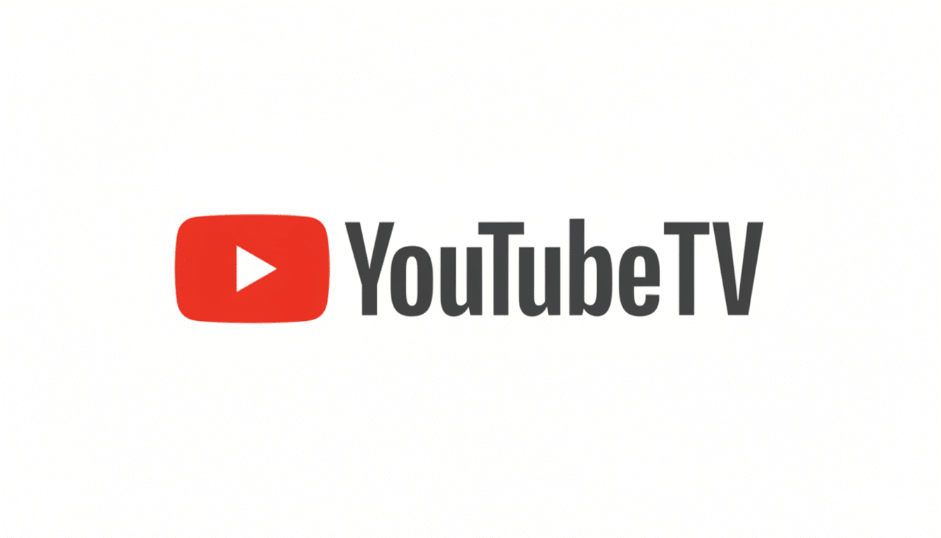 The YouTube TV logo, featuring a red play button icon next to the text YouTube TV in dark gray, all on a white background.
