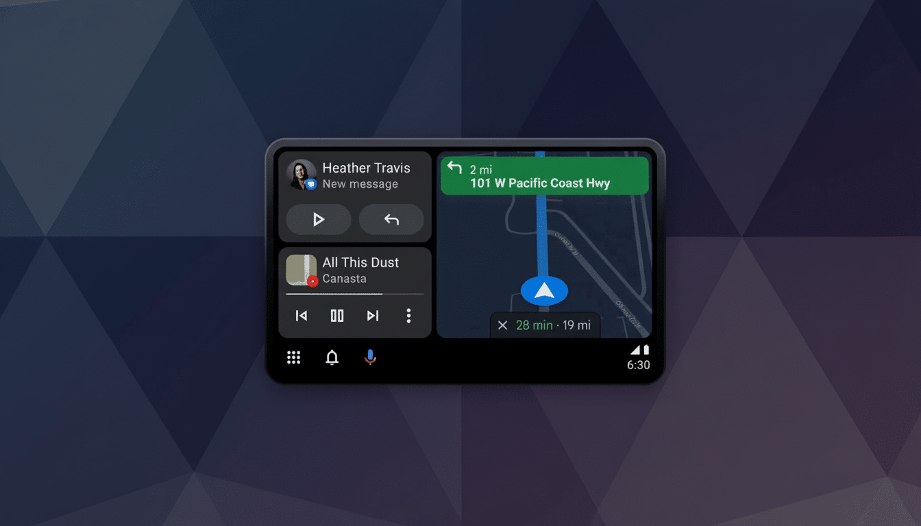 Android Auto dashboard with Google Gemini assistant, slow rollout delays