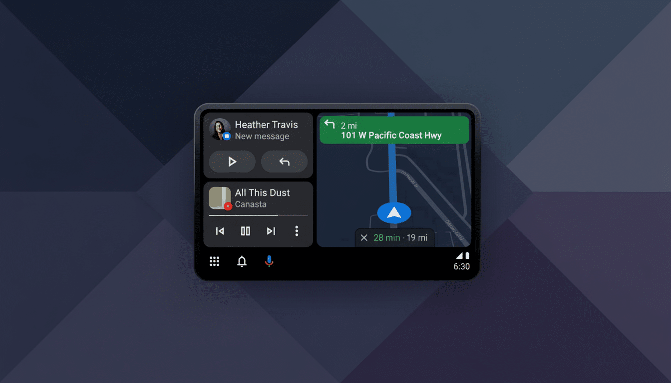 Android Auto media widget glitch on car infotainment screen