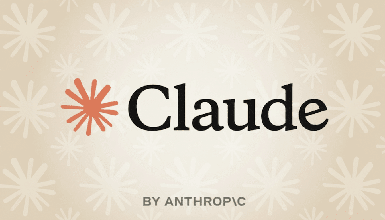 Claude logo by Anthropic. It features an orange starburst icon next to the black text Claude, with a delicate, bright starburst pattern on a light beige background.