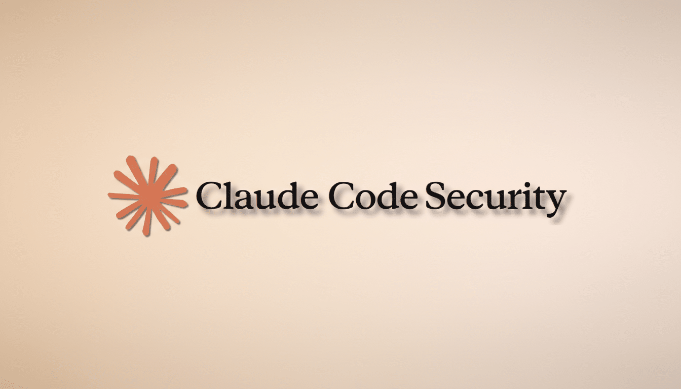 The Claude Code Security logo, featuring an orange star-like icon next to the text Claude Code Security, presented on a professional flat background with a soft gradient.