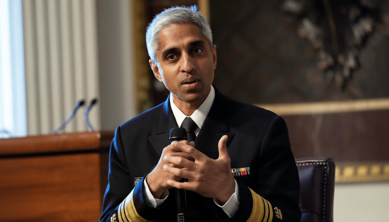 A man in a naval uniform speaking into a microphone, resized to a 16:9 aspect ratio.