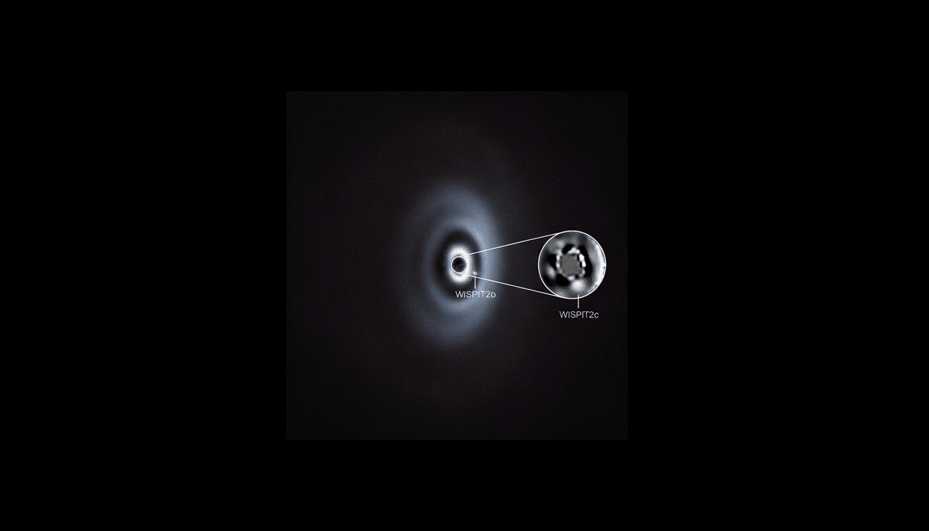 Protoplanetary disk with twin forming planets orbiting WISPIT 2