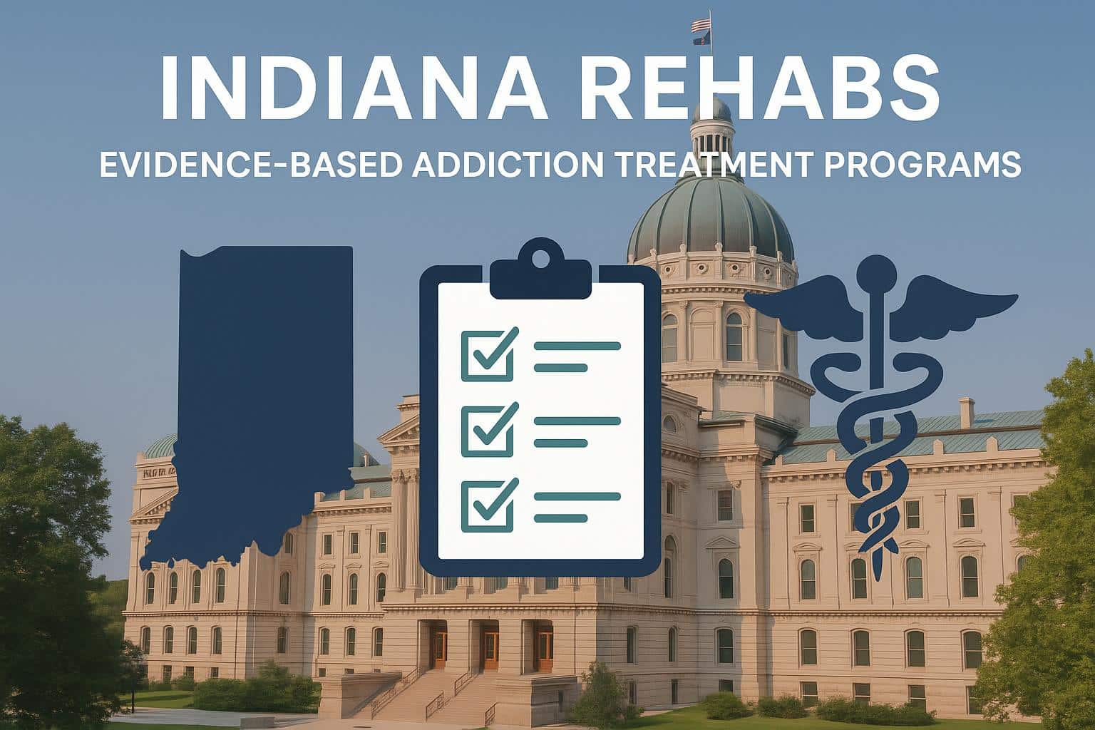 Modern Indiana rehab facility showcasing evidence-based addiction treatment resources and support