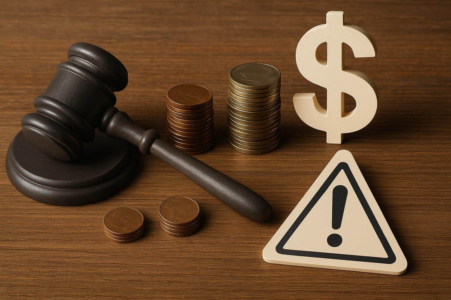 Gavel and legal documents representing risks in lawsuit-related financial products