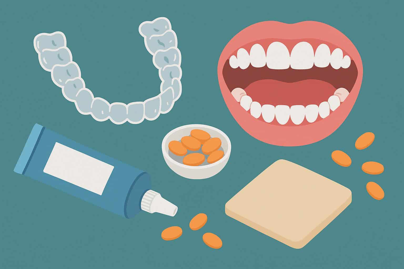 Orthodontic attachments on teeth causing mild soreness during initial adjustment period