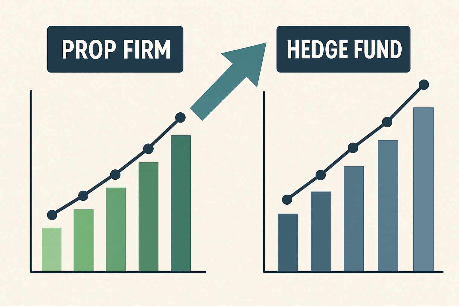 Comparison of prop firm and hedge fund finance concepts for trading career decisions