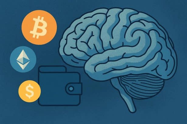 Abstract concept of a digital brain symbolizing AI-powered crypto wallet security innovation