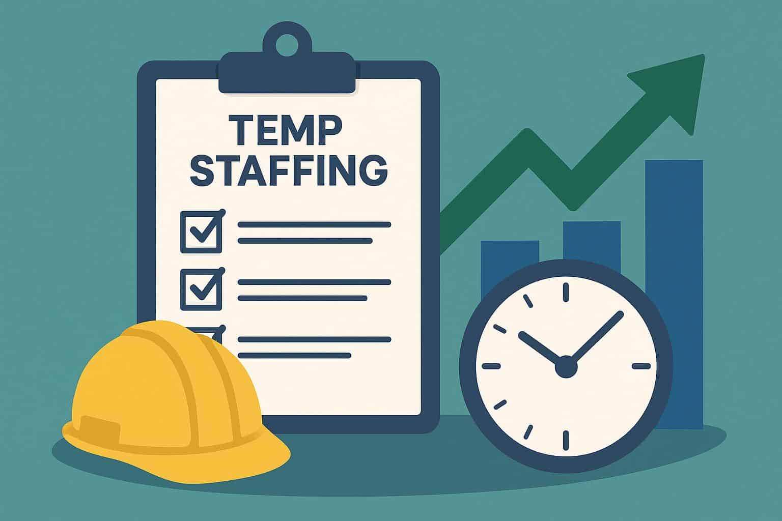 Temp staffing agency professionals coordinating short-term workforce solutions in an office setting