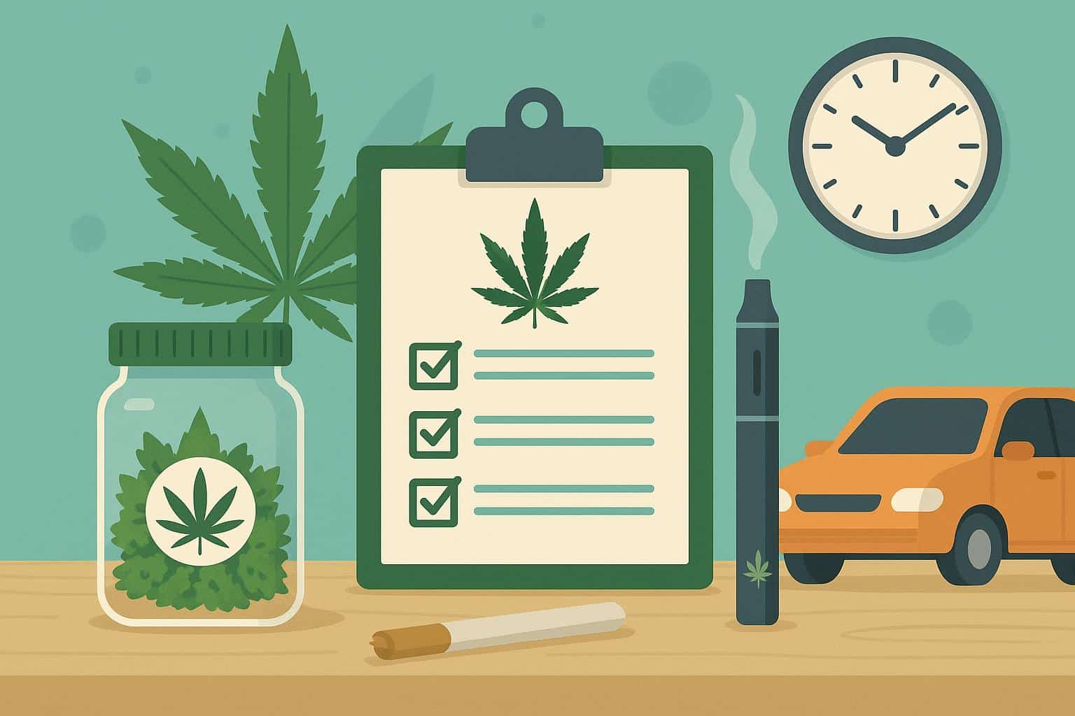 Cannabis responsibly stored in secure container with educational materials and safety guidelines