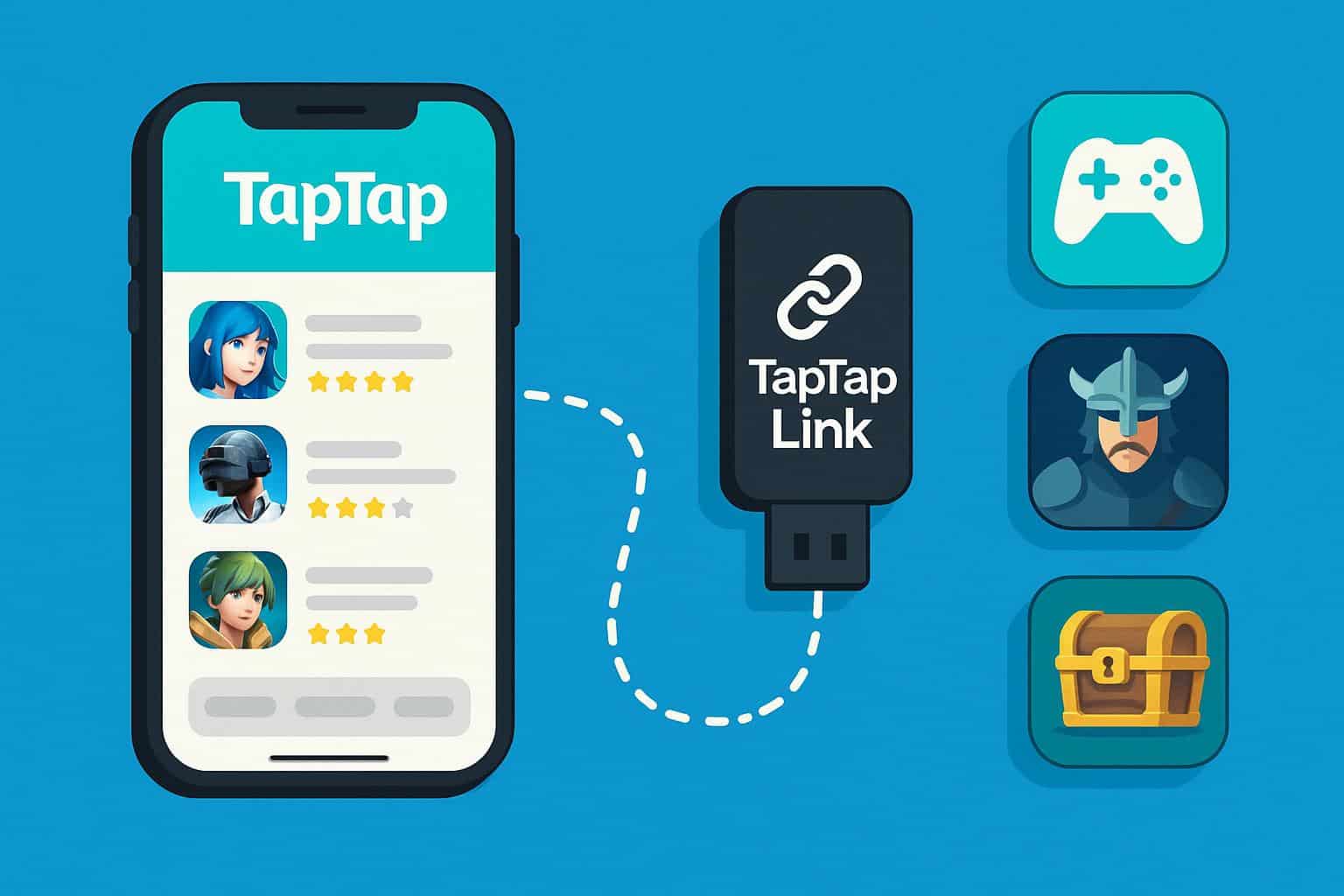 TapTap Link app interface showcasing exclusive games and content access features