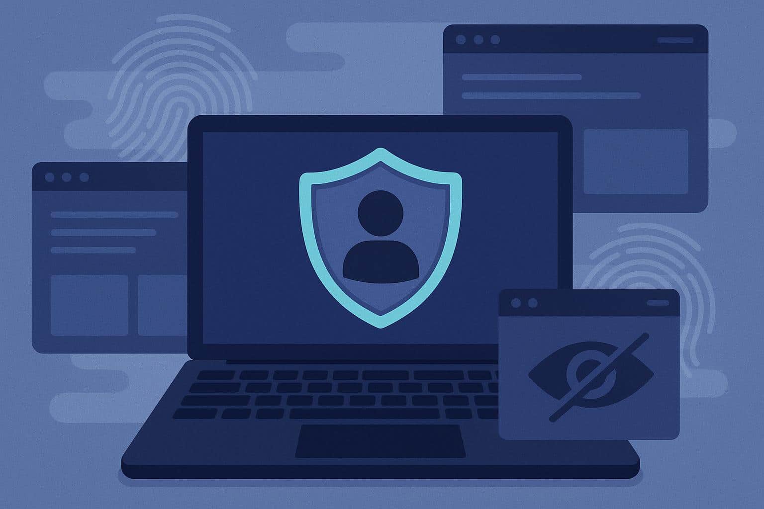 Antidetect browser dashboard showing multiple account profiles and enhanced online privacy tools