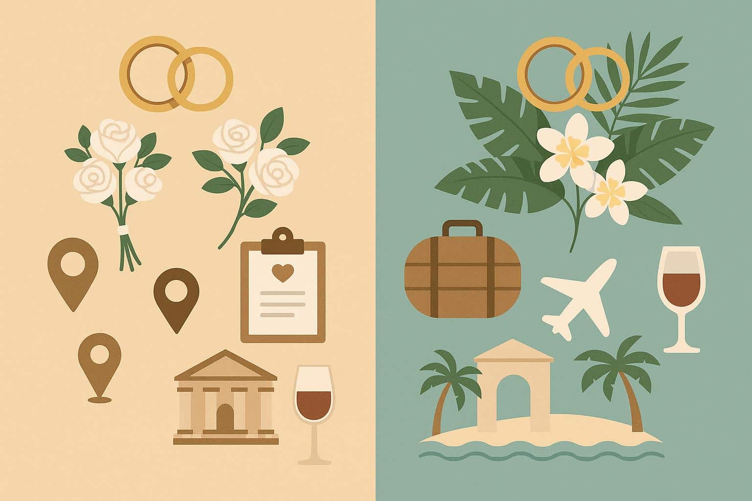 Elegant wedding venue setup highlighting differences between local and destination wedding vendors