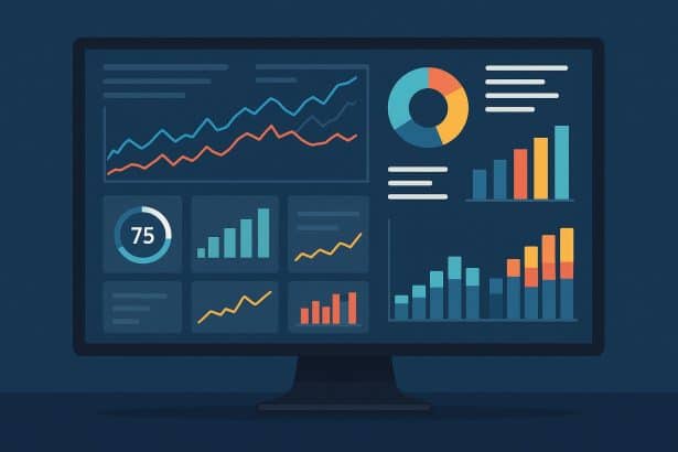 Interactive business dashboard displaying real-time analytics and key performance indicators