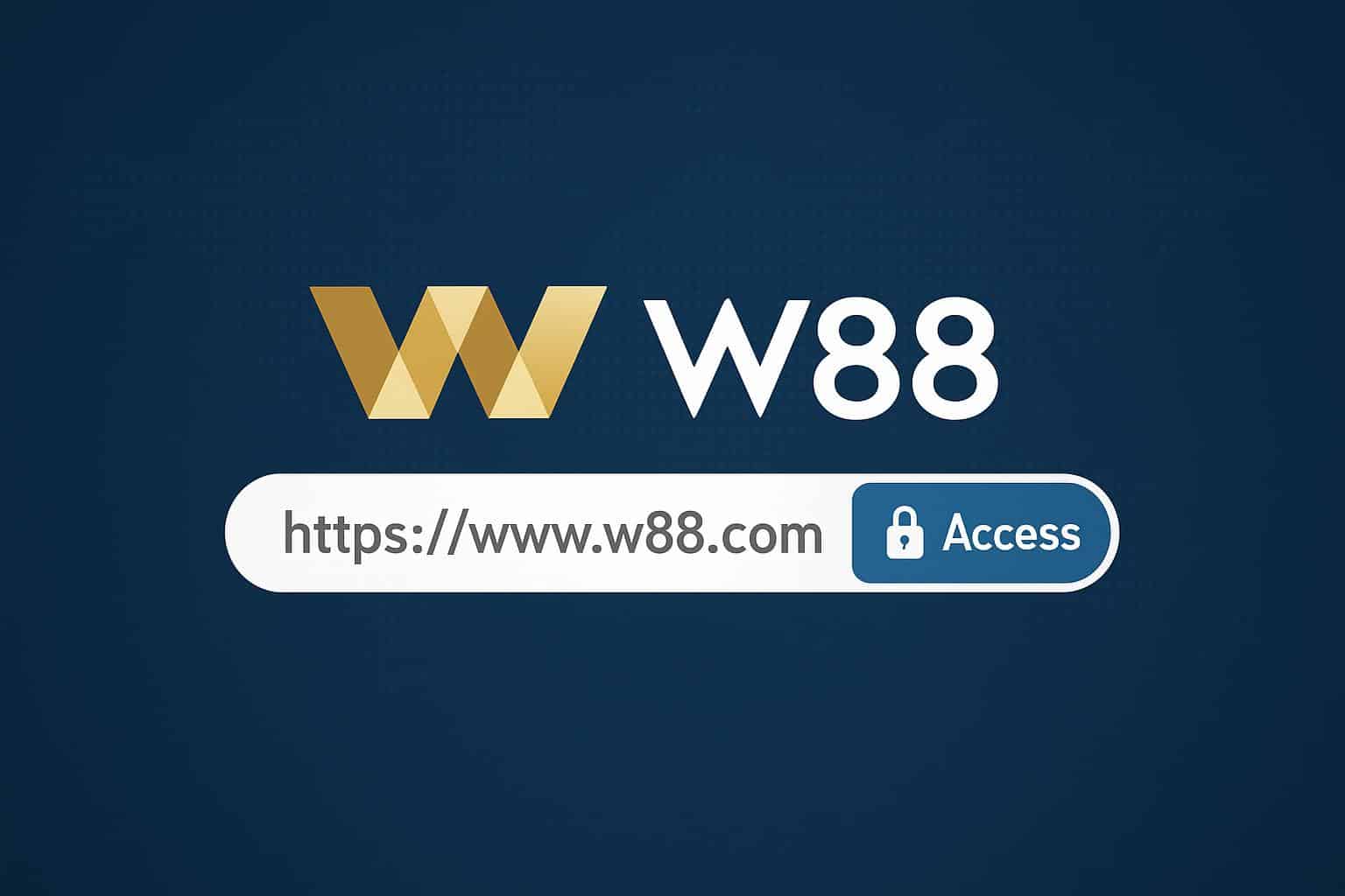 W88 official access link banner highlighting secure login for updated website entry