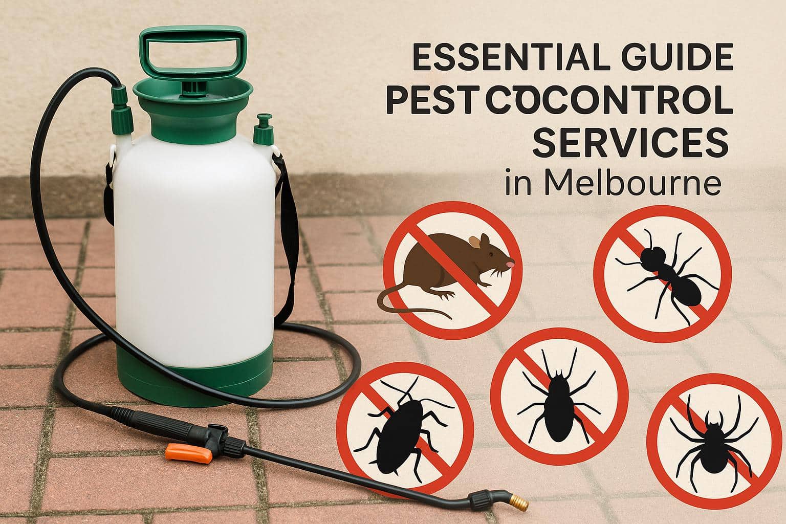 Pest control technician treating Melbourne home exterior for common local pests