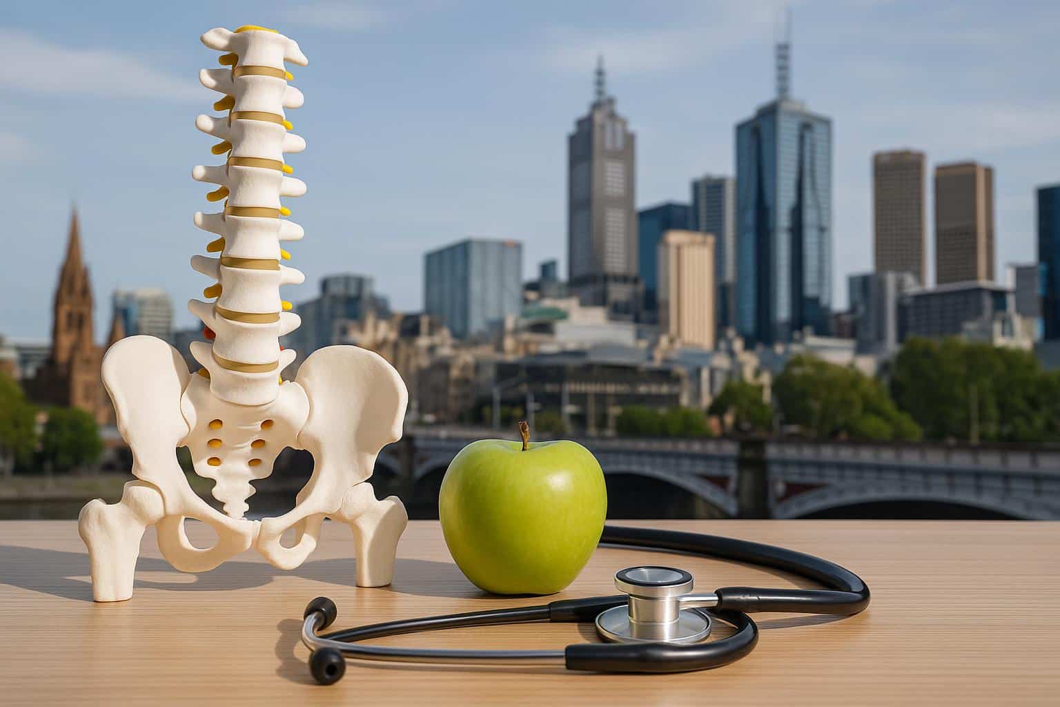 Chiropractor adjusting patient’s back in Melbourne CBD clinic promoting holistic health benefits