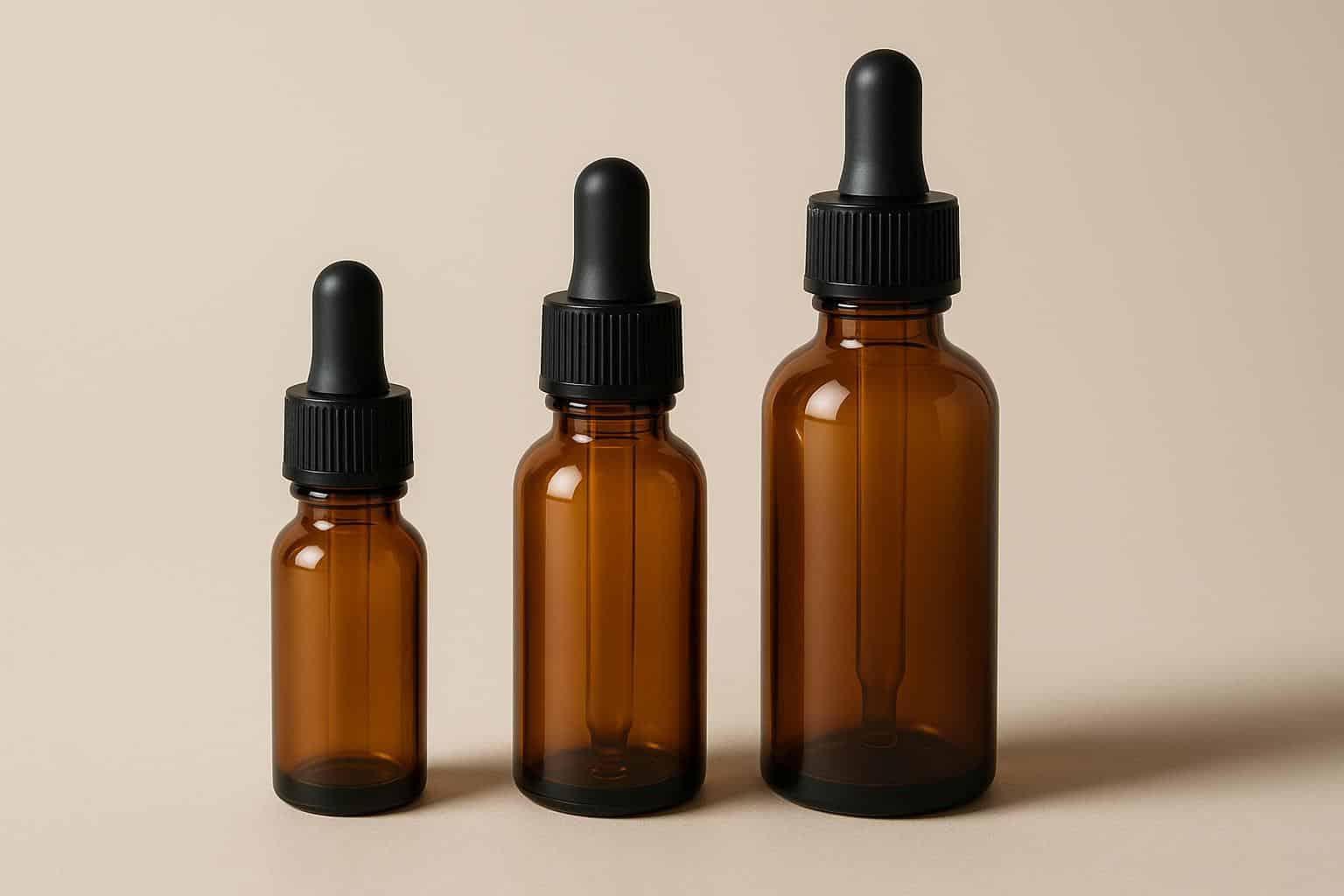 Custom dropper, serum, and essential oil bottles by Othilapak for premium brand packaging