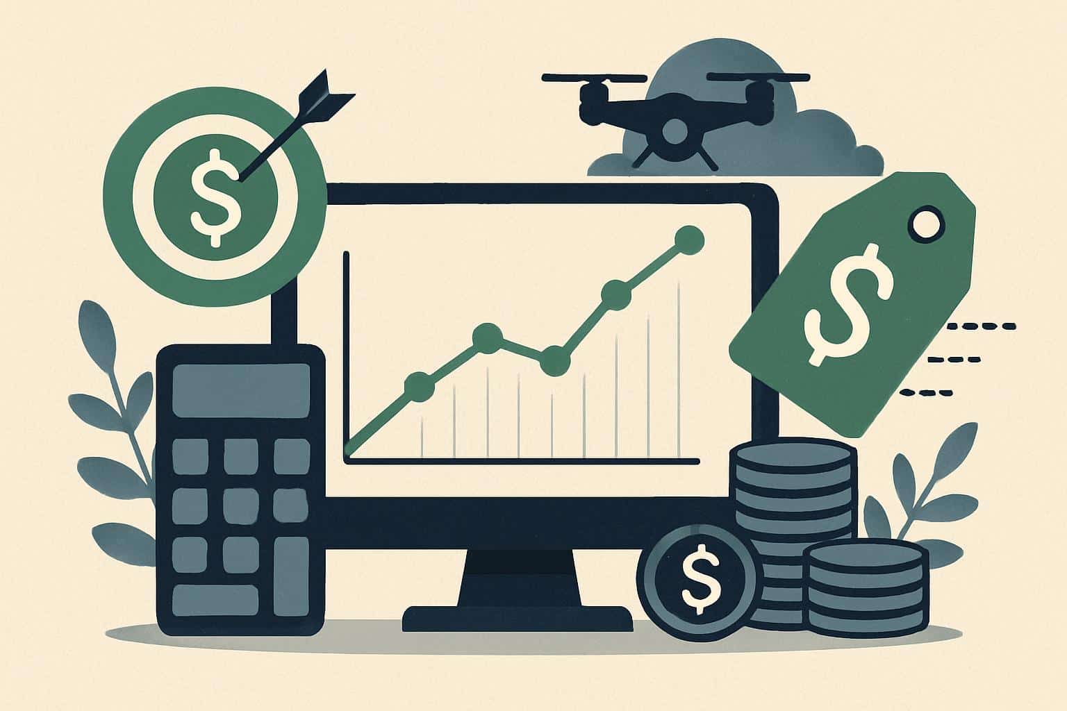Automated pricing algorithm dashboard showing optimized price points for increased business profit