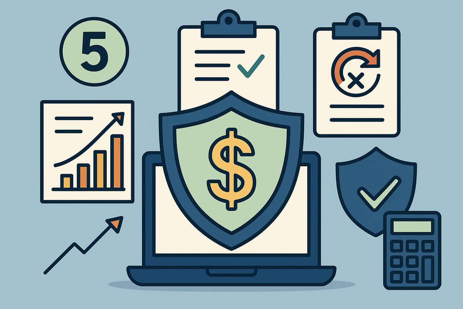 Illustration of digital shield protecting online transactions for chargeback management services