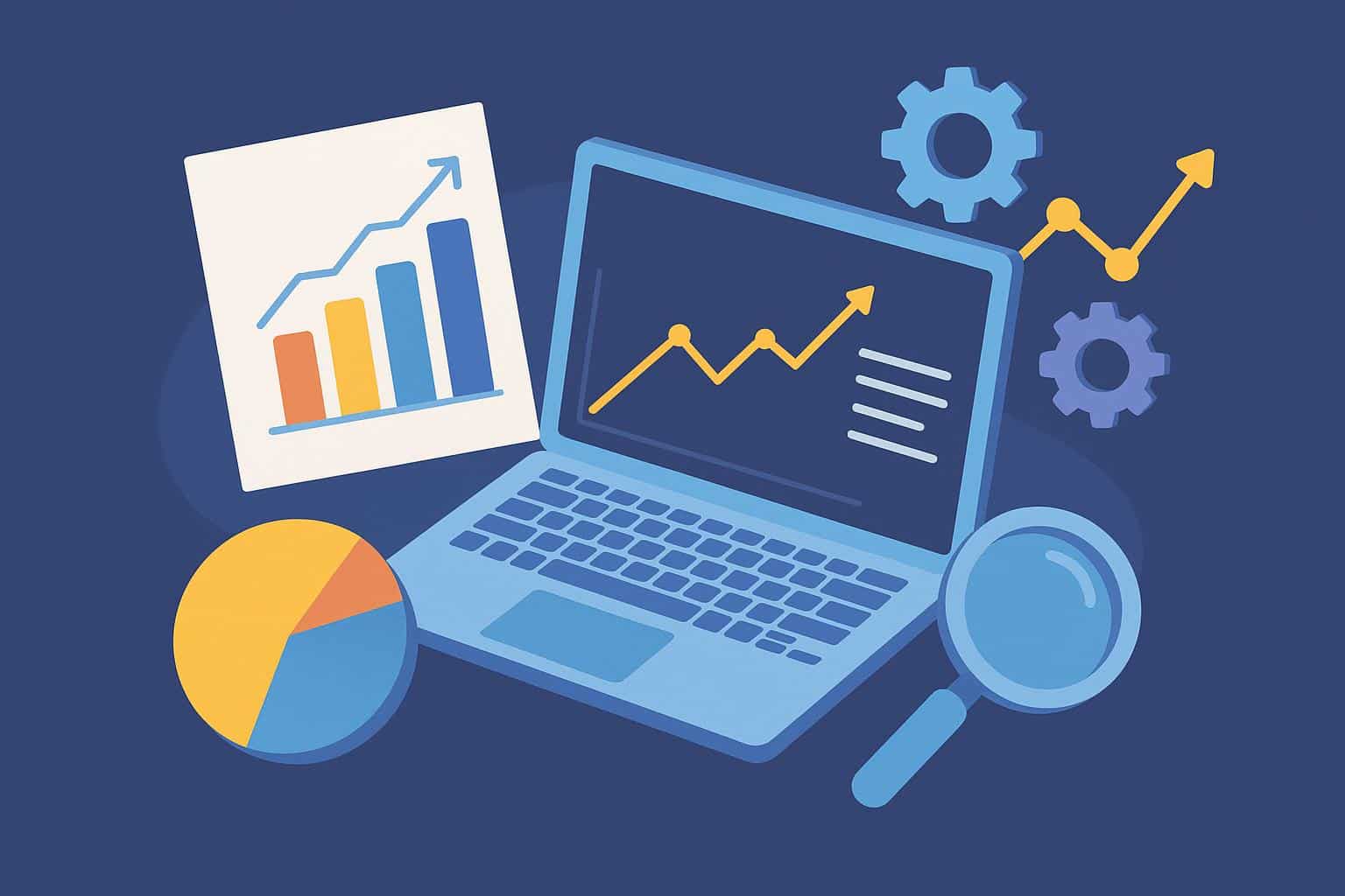 Business analytics charts and graphs illustrating data-driven decision-making for online MBA programs
