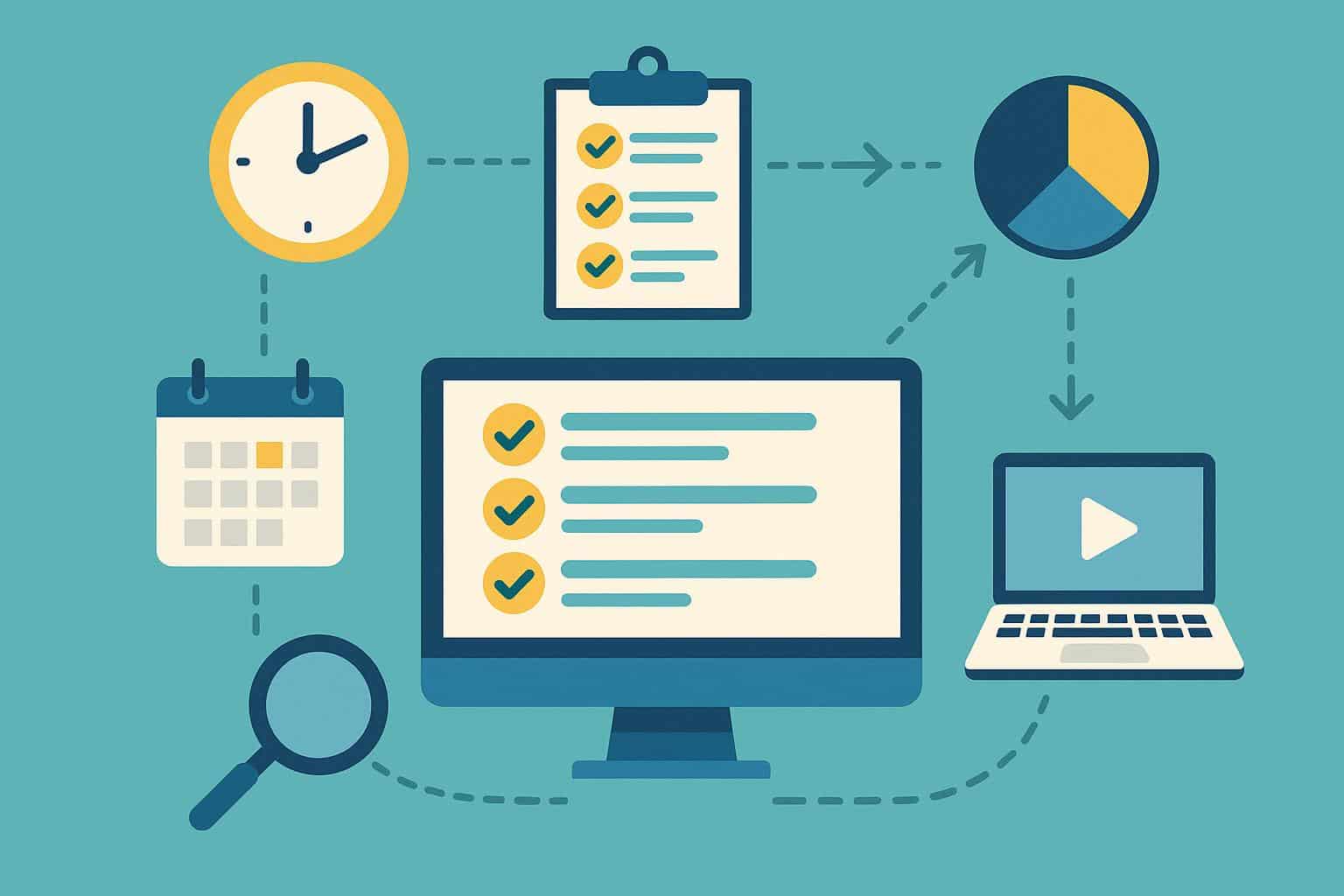 Digital dashboard highlighting automated grading and analytics in assessment platforms