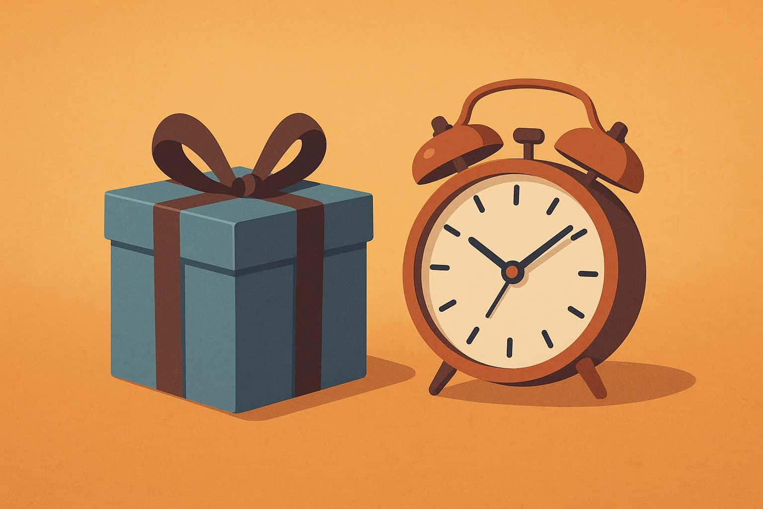 Corporate gifts arranged on a calendar, highlighting the importance of timely gifting decisions