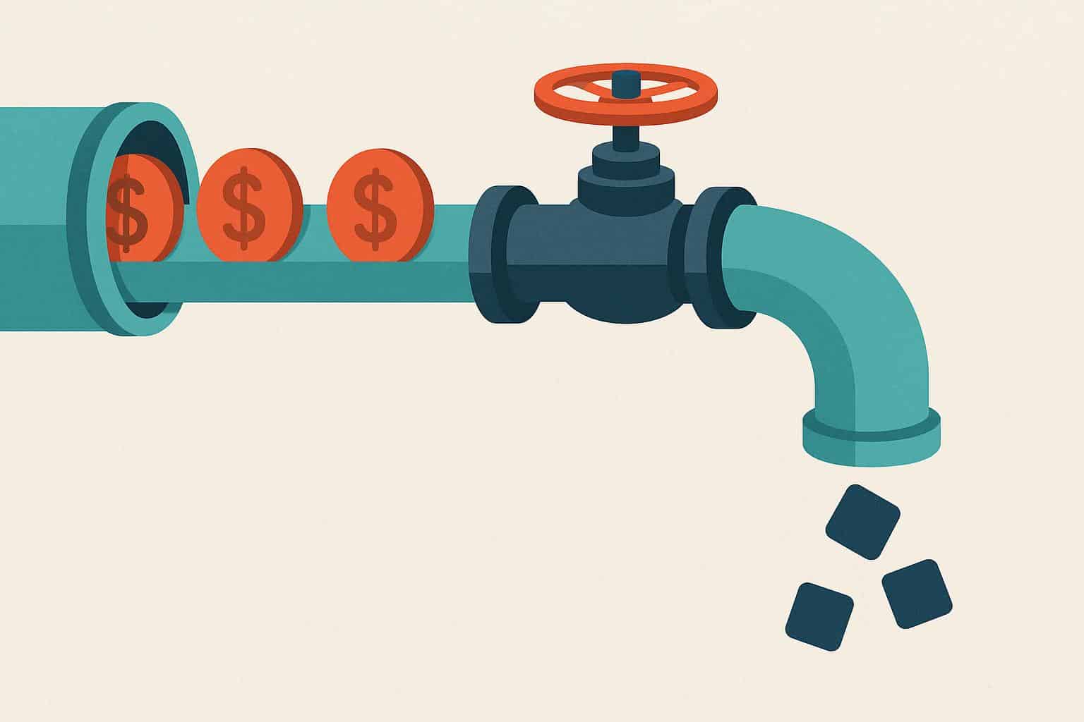 Stalled sales pipeline illustration with outbound support strategy revitalizing business growth