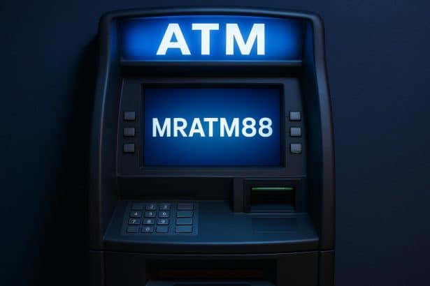 MrATM88 logo with digital graphics, highlighting key features and unique branding elements