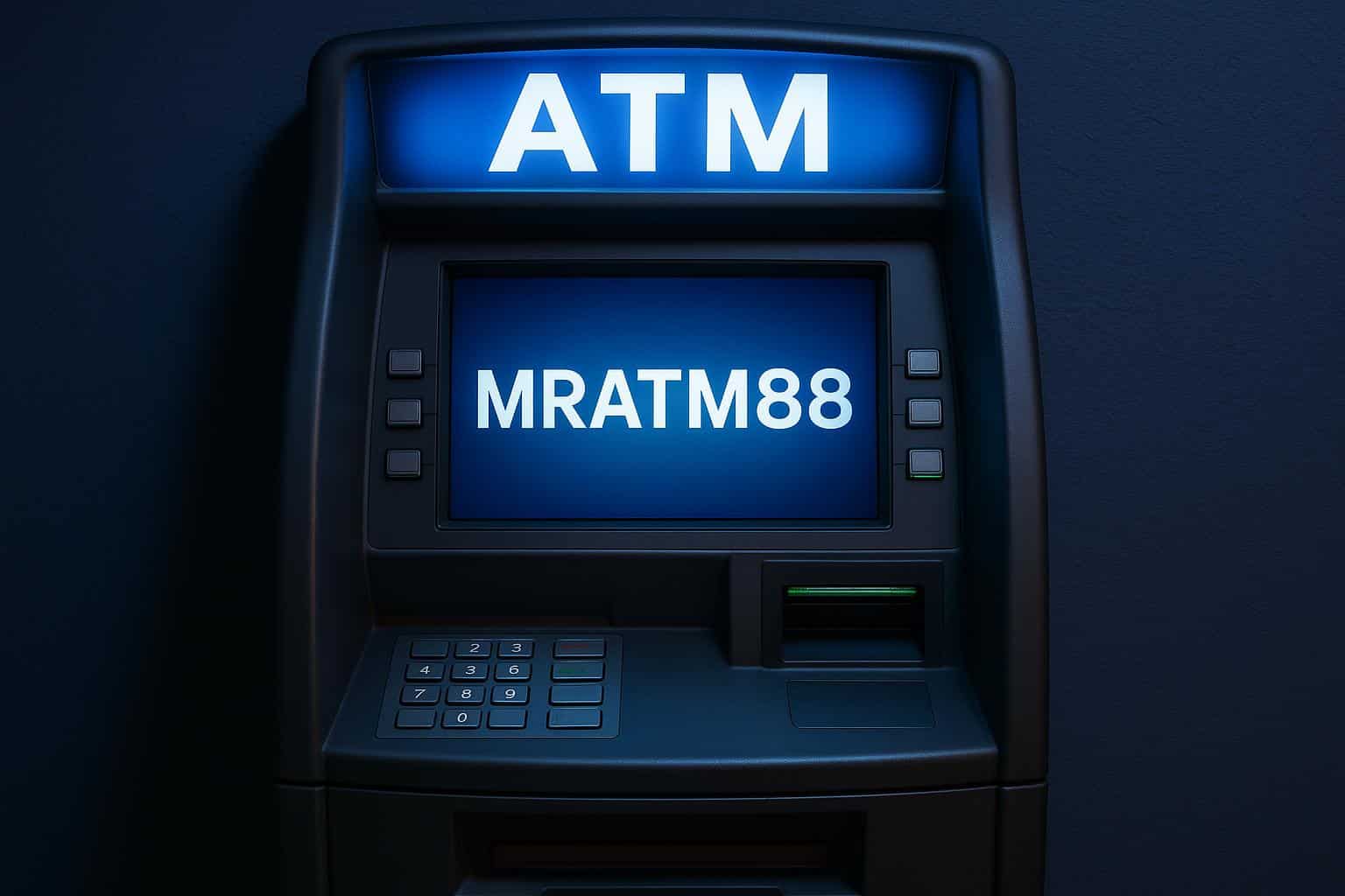 MrATM88 logo with digital graphics, highlighting key features and unique branding elements
