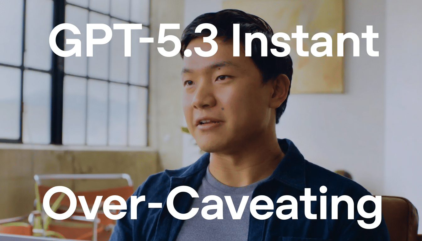 OpenAI logo with GPT-5.3 chatbot UI update ending calm down replies