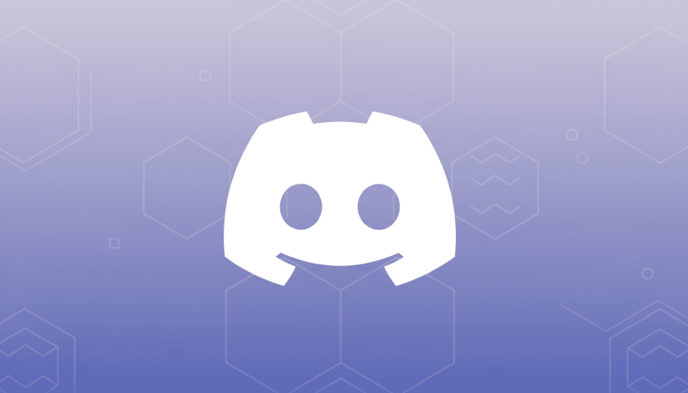 The Discord logo, a white game controller icon, centered on a professional 16:9 aspect ratio background with a soft purple gradient and subtle geometric patterns.