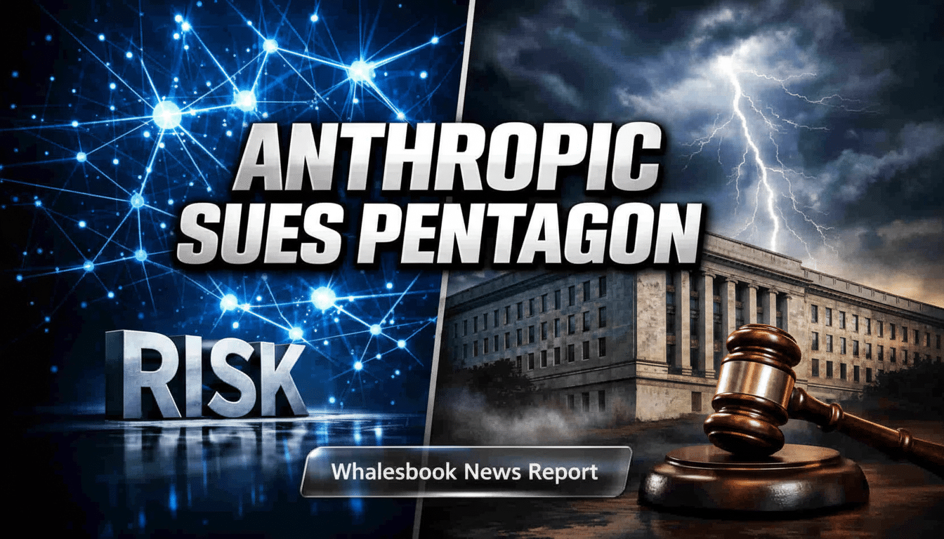 AI firm Anthropic sues Pentagon over supply chain risk label, gavel and circuit board