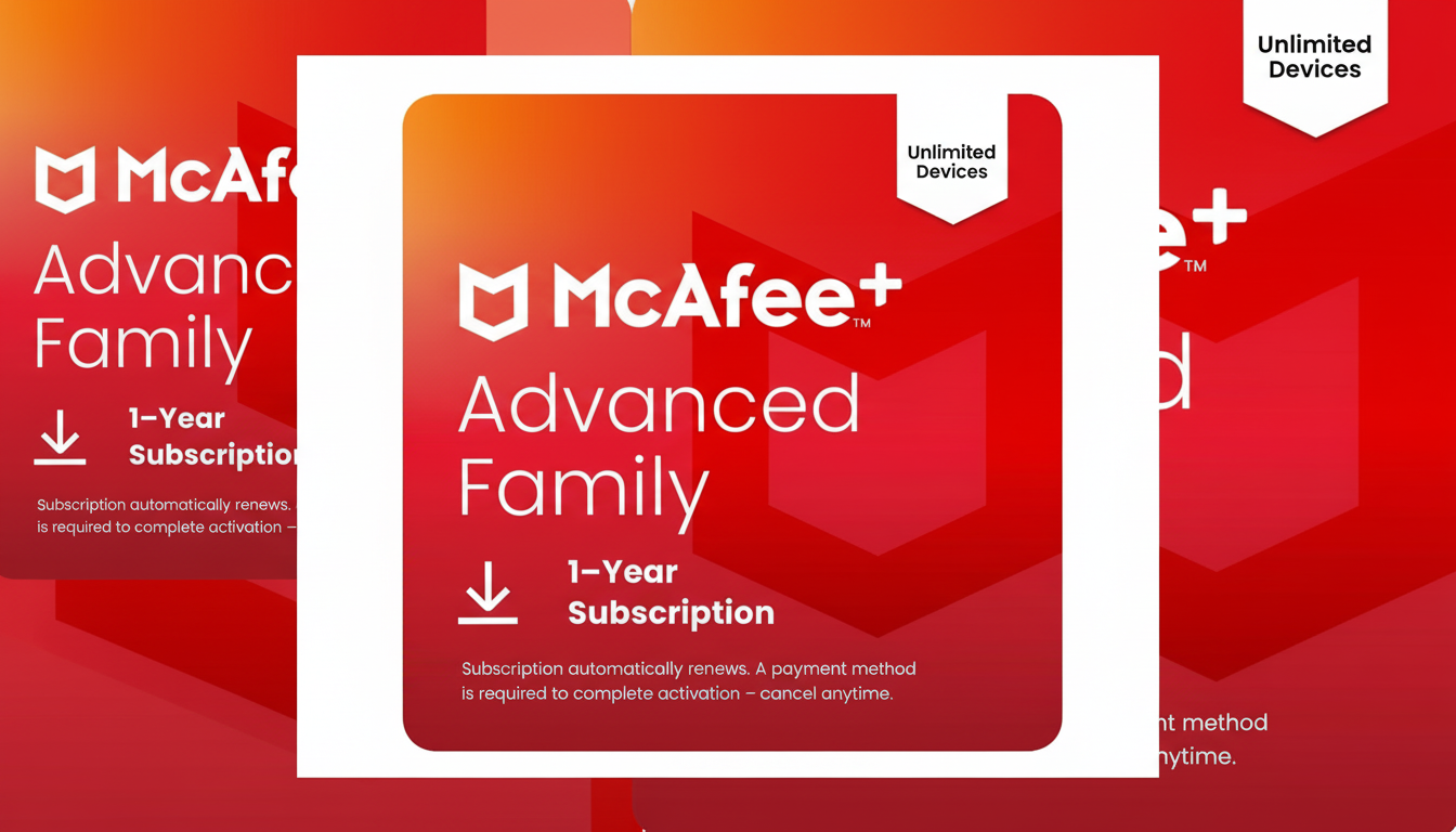 McAfee+ Antivirus Advanced 55% off sale on security software