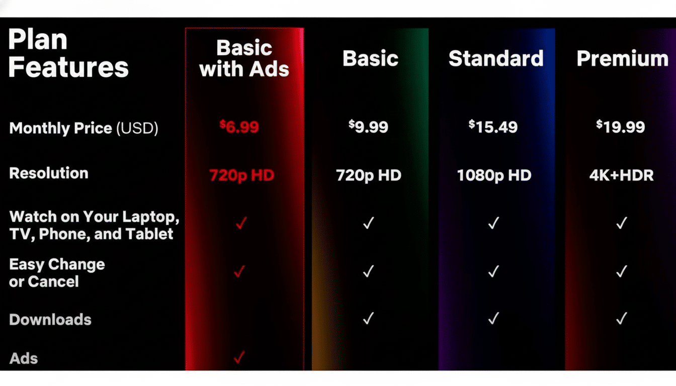 Netflix logo with upward arrow and price tag signaling another subscription price hike