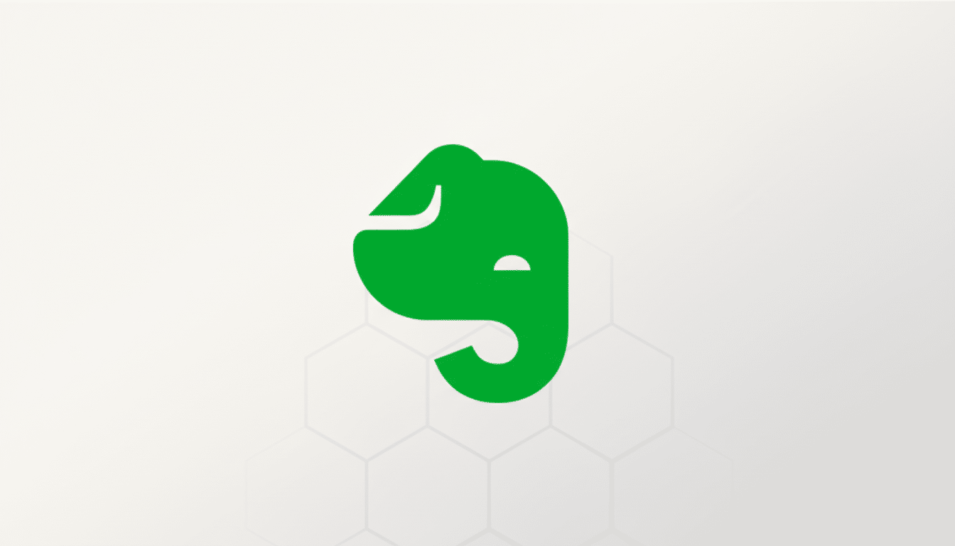 A green elephant head logo on a light gray background with subtle hexagonal patterns.