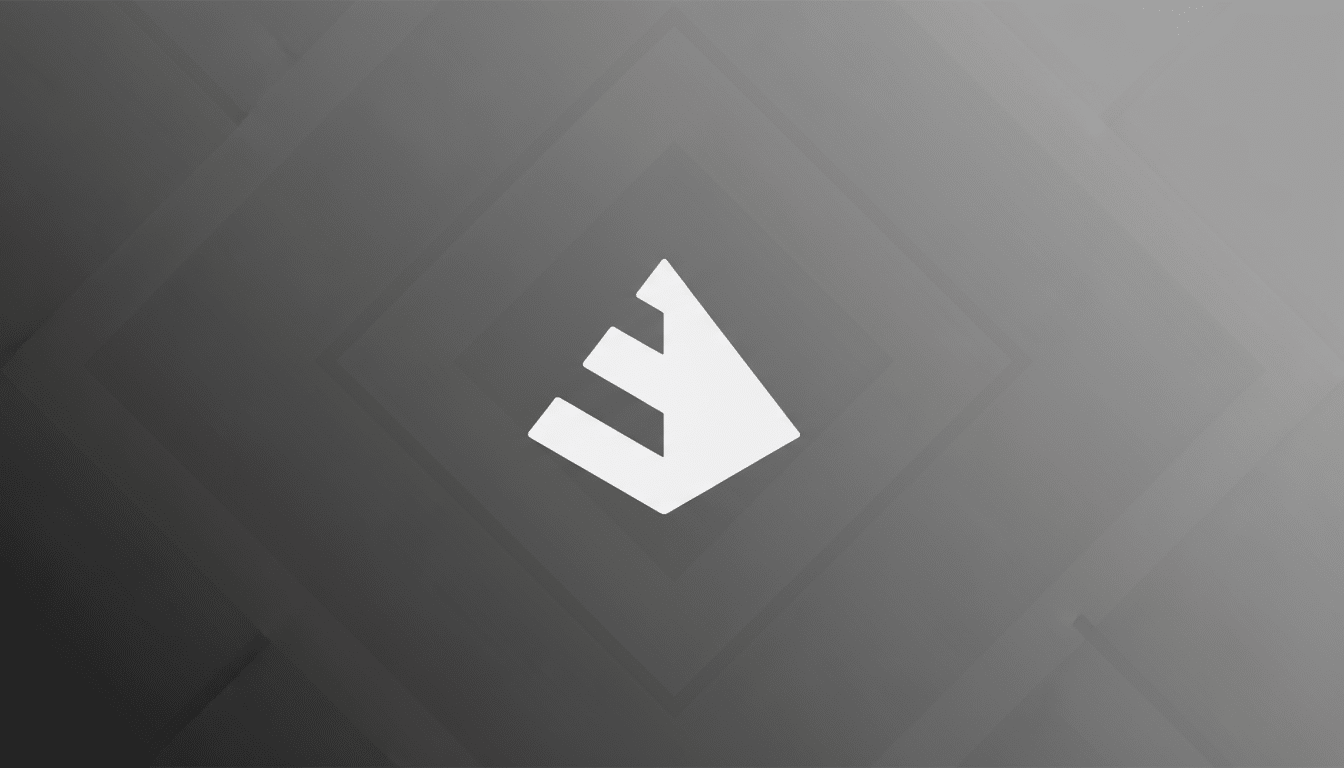 A white stylized letter E logo on a professional flat design background with soft gray gradients and subtle geometric patterns.