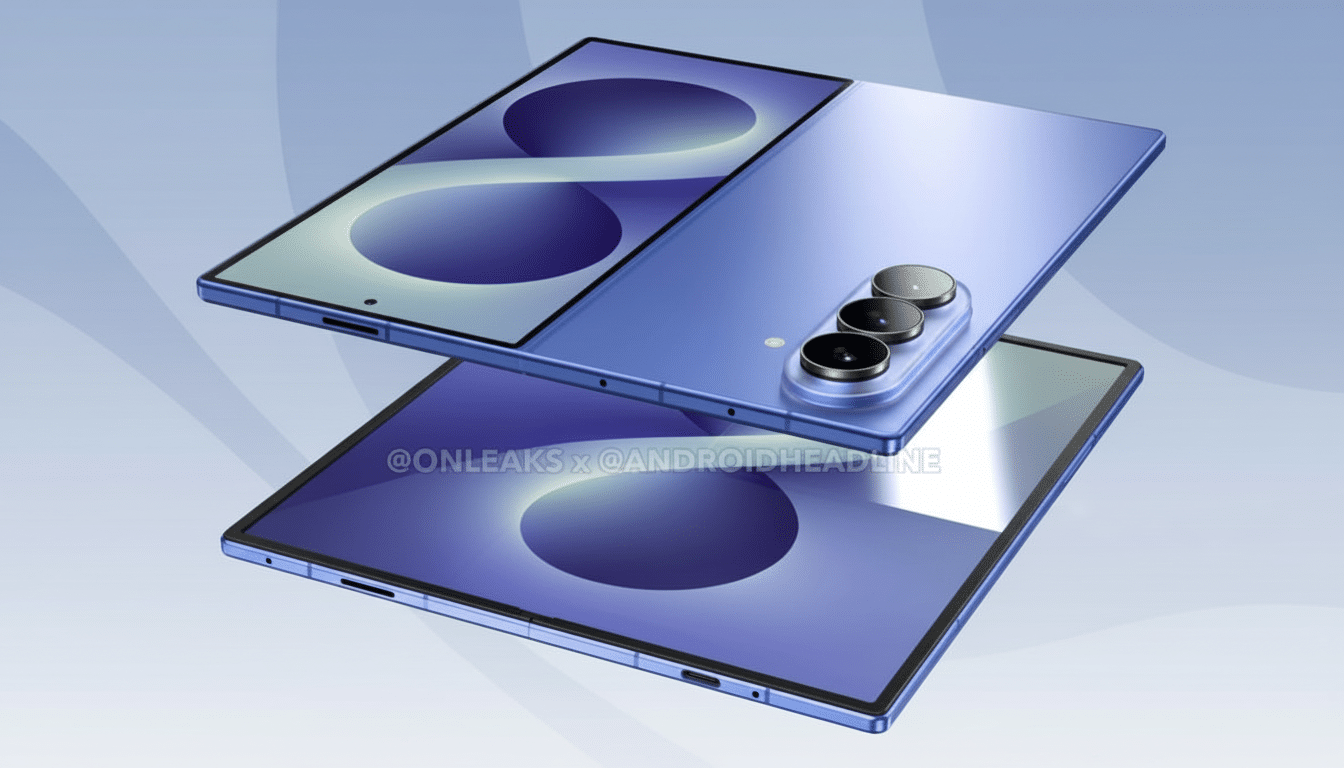 Galaxy Z Fold 8 Wide vs Fold 8 side-by-side renders compare design and dimensions