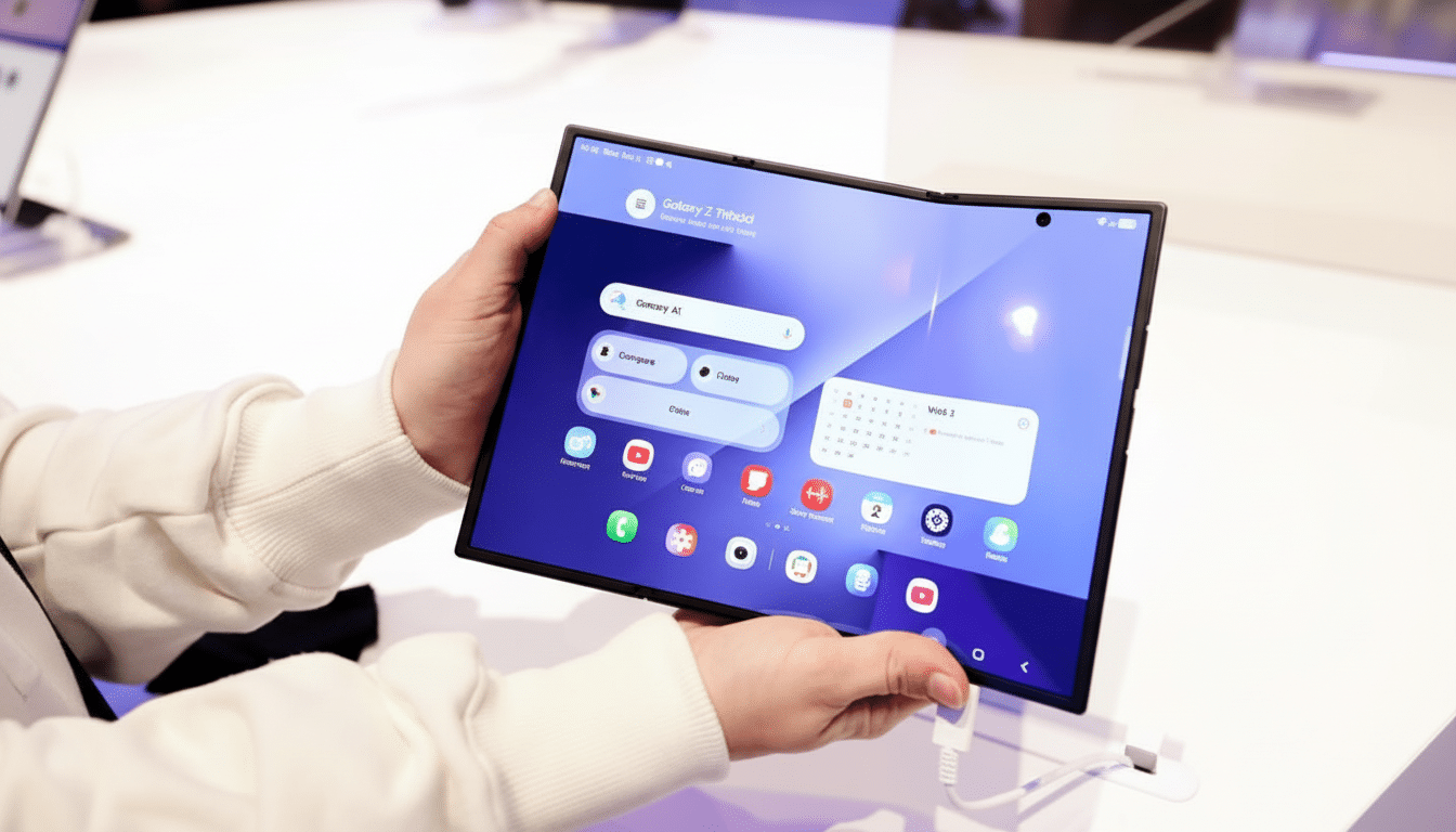 Samsung Galaxy Z Fold 8 renders showing wider design and larger cover display