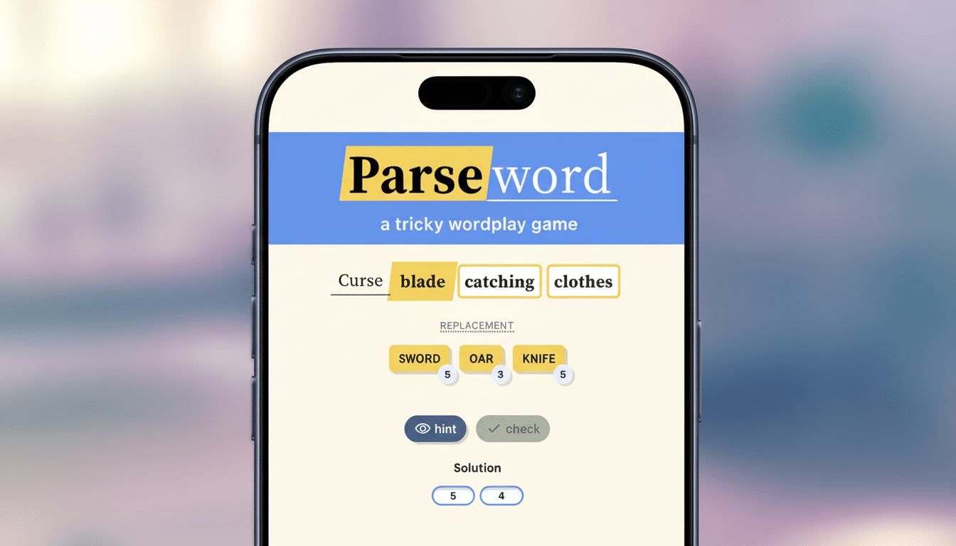 Wordle-style tile grid for Parseword, the harder word game from Wordles creator