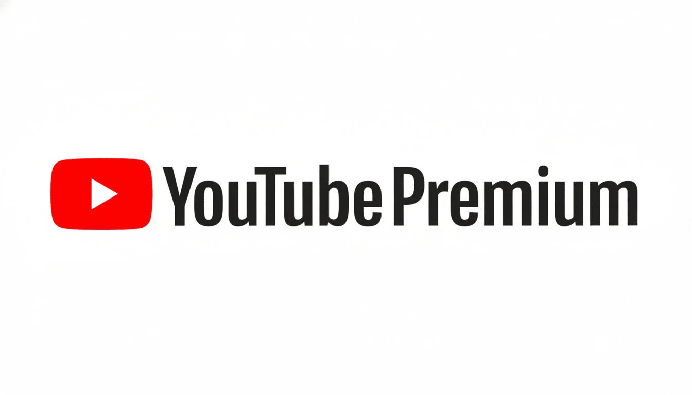 The YouTube Premium logo, featuring the red YouTube play button icon followed by the words YouTube Premium in black text, all set against a clean white background.