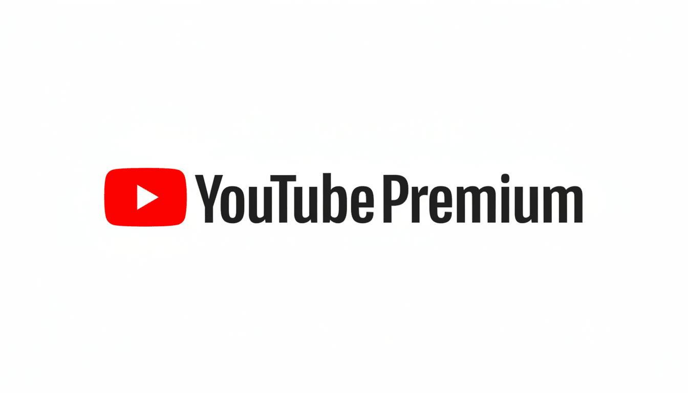 The YouTube Premium logo, featuring the red play button icon next to the words YouTube Premium in black text, set against a clean white background.