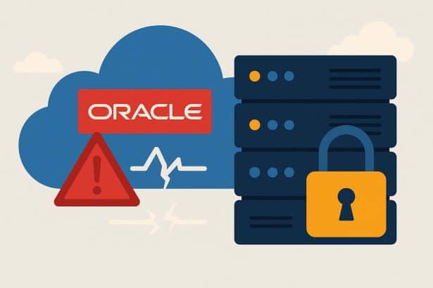 Oracle Cloud ERP downtime illustration highlighting vendor lock-in concerns and cloud service risks