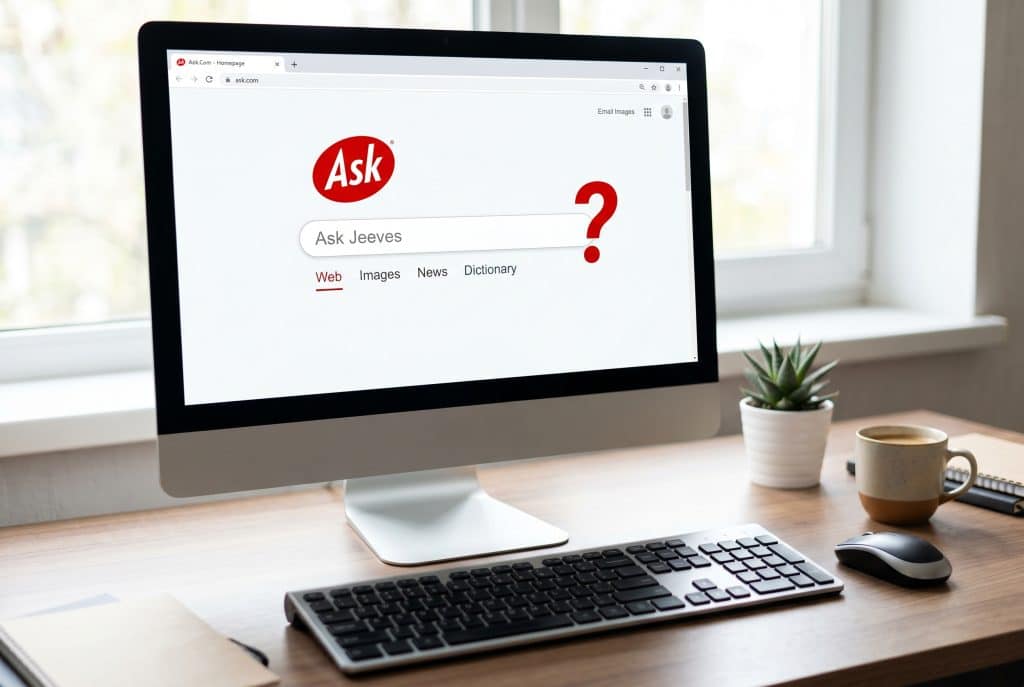 Ask.com website opened on a computer