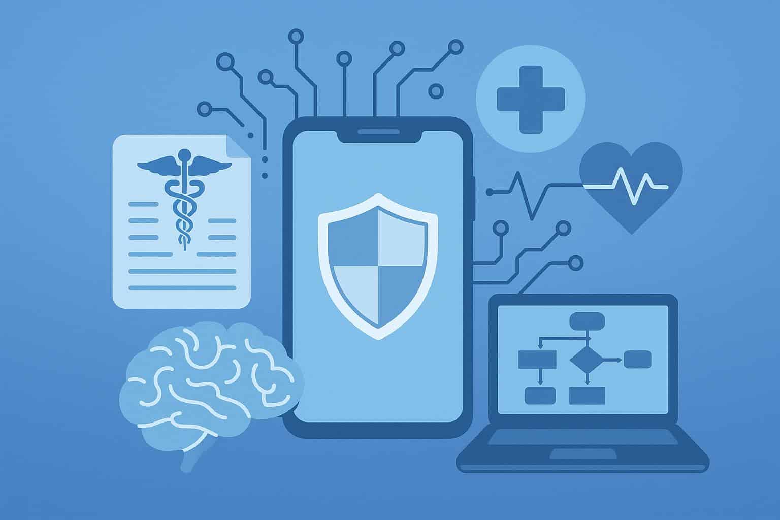AI-powered mobile app interface for HIPAA-compliant healthcare workflows and clinical data security