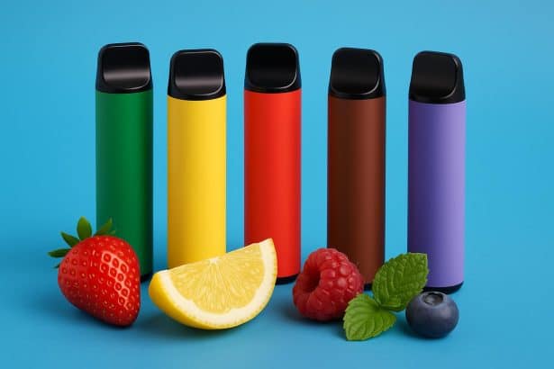 Assorted Fifty Bar disposable vape flavors arranged for flavor selection and comparison