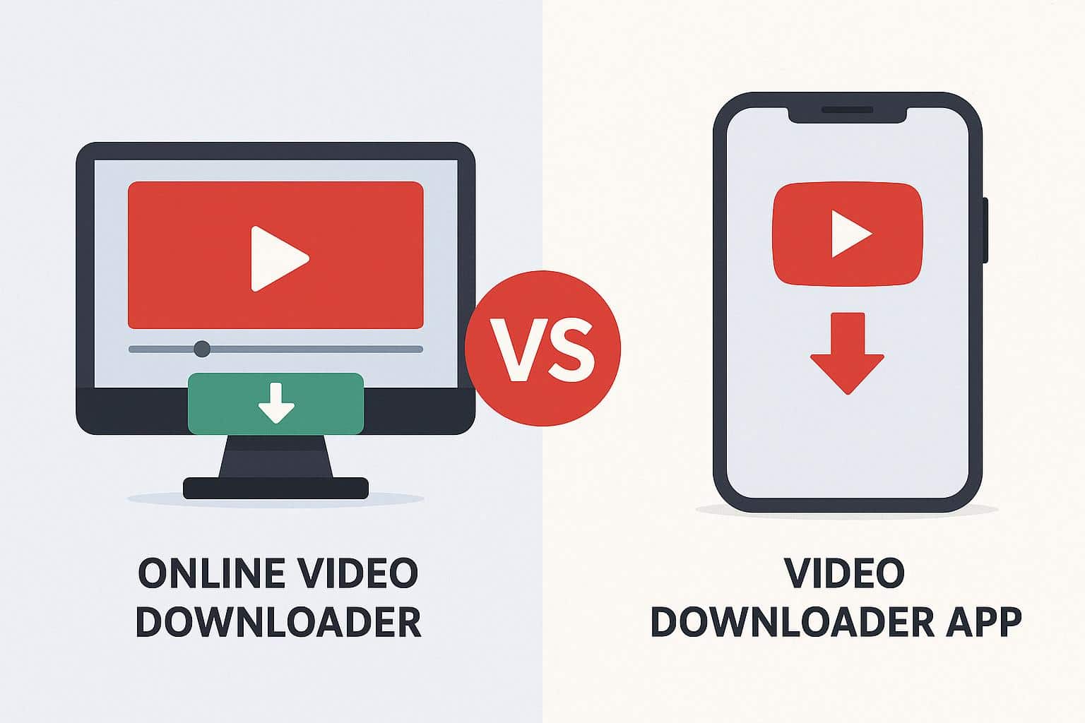 Comparison of online video downloader and video downloader app for saving YouTube videos