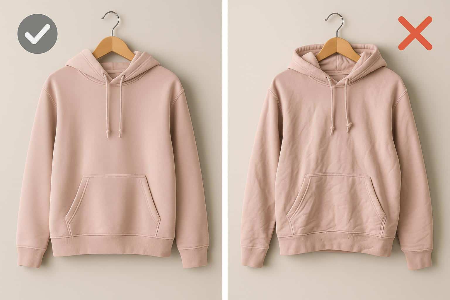 Poorly lit clothing on display with distracting background affecting shopper perception online