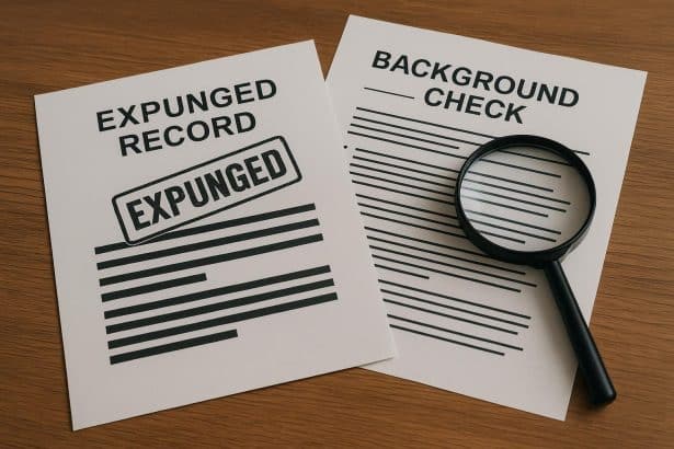 Court documents highlighting expunged records revealed during background check process